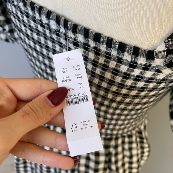 J.Crew Midi dress with black and white flannel pattern XS with tags - Picture 4 of 6